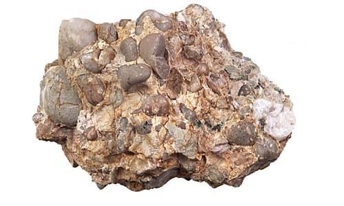 roche de conglomérat sédimentaire clastique